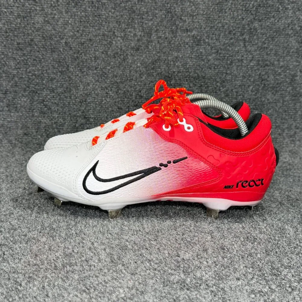 Nike womens White and Red Gradient Athletic Cleats